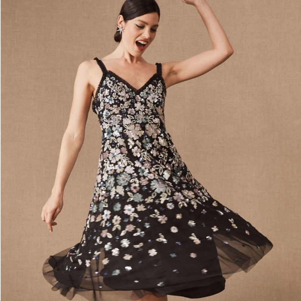 NWOT BHLDN Needle & Thread Wildflower Sequin Midi Dress Z236-51